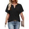 image:imageWIHOLL Womens Summer Tops 2026 Short Sleeve V Neck T Shirts Fashion Beach Vacation Clothes Business Casual OutfitsBlack