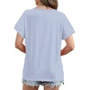 image:imageWIHOLL Womens Summer Tops 2026 Short Sleeve V Neck T Shirts Fashion Beach Vacation Clothes Business Casual OutfitsBlue White Stripes