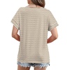 image:imageWIHOLL Womens Summer Tops 2026 Short Sleeve V Neck T Shirts Fashion Beach Vacation Clothes Business Casual OutfitsBrown White