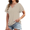 image:imageWIHOLL Womens Summer Tops 2026 Short Sleeve V Neck T Shirts Fashion Beach Vacation Clothes Business Casual OutfitsBrown White