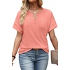 image:imageWIHOLL Womens Summer Tops 2026 Short Sleeve V Neck T Shirts Fashion Beach Vacation Clothes Business Casual OutfitsCoral
