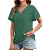image:imageWIHOLL Womens Summer Tops 2026 Short Sleeve V Neck T Shirts Fashion Beach Vacation Clothes Business Casual OutfitsGreen