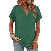 image:imageWIHOLL Womens Summer Tops 2026 Short Sleeve V Neck T Shirts Fashion Beach Vacation Clothes Business Casual OutfitsGreen