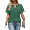 image:imageWIHOLL Womens Summer Tops 2026 Short Sleeve V Neck T Shirts Fashion Beach Vacation Clothes Business Casual OutfitsGreen