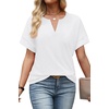 image:imageWIHOLL Womens Summer Tops 2026 Short Sleeve V Neck T Shirts Fashion Beach Vacation Clothes Business Casual OutfitsWhite