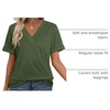image:imageWIHOLL Womens Summer Tops Short Sleeve Basic Casual V Neck T Shirts Trendy Fashion 2026Army Green