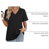 image:imageWIHOLL Womens Summer Tops Short Sleeve Basic Casual V Neck T Shirts Trendy Fashion 2026Black