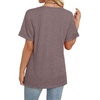 image:imageWIHOLL Womens Summer Tops Short Sleeve Basic Casual V Neck T Shirts Trendy Fashion 2026Brown