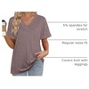 image:imageWIHOLL Womens Summer Tops Short Sleeve Basic Casual V Neck T Shirts Trendy Fashion 2026Brown