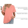image:imageWIHOLL Womens Summer Tops Short Sleeve Basic Casual V Neck T Shirts Trendy Fashion 2026Coral