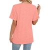 image:imageWIHOLL Womens Summer Tops Short Sleeve Basic Casual V Neck T Shirts Trendy Fashion 2026Coral