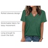 image:imageWIHOLL Womens Summer Tops Short Sleeve Basic Casual V Neck T Shirts Trendy Fashion 2026Green