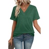 image:imageWIHOLL Womens Summer Tops Short Sleeve Basic Casual V Neck T Shirts Trendy Fashion 2026Green