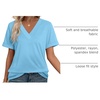 image:imageWIHOLL Womens Summer Tops Short Sleeve Basic Casual V Neck T Shirts Trendy Fashion 2026Light Blue