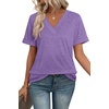 image:imageWIHOLL Womens Summer Tops Short Sleeve Basic Casual V Neck T Shirts Trendy Fashion 2026Purple