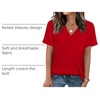 image:imageWIHOLL Womens Summer Tops Short Sleeve Basic Casual V Neck T Shirts Trendy Fashion 2026Red