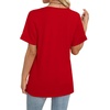 image:imageWIHOLL Womens Summer Tops Short Sleeve Basic Casual V Neck T Shirts Trendy Fashion 2026Red