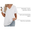 image:imageWIHOLL Womens Summer Tops Short Sleeve Basic Casual V Neck T Shirts Trendy Fashion 2026White