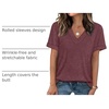 image:imageWIHOLL Womens Summer Tops Short Sleeve Basic Casual V Neck T Shirts Trendy Fashion 2026Wine Red