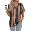 image:imageWIHOLL Womens Summer Tops Short Sleeve Basic Casual V Neck T Shirts Trendy Fashion 2026Z Black Striped Camel