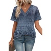 image:imageWIHOLL Womens Summer Tops Short Sleeve Basic Casual V Neck T Shirts Trendy Fashion 2026Z Boho Navy