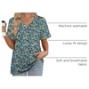 image:imageWIHOLL Womens Summer Tops Short Sleeve Basic Casual V Neck T Shirts Trendy Fashion 2026Z Floral Blue