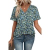 image:imageWIHOLL Womens Summer Tops Short Sleeve Basic Casual V Neck T Shirts Trendy Fashion 2026Z Floral Blue