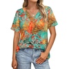 image:imageWIHOLL Womens Summer Tops Short Sleeve Basic Casual V Neck T Shirts Trendy Fashion 2026Z Floral Tropical