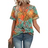 image:imageWIHOLL Womens Summer Tops Short Sleeve Basic Casual V Neck T Shirts Trendy Fashion 2026Z Floral Tropical