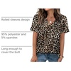 image:imageWIHOLL Womens Summer Tops Short Sleeve Basic Casual V Neck T Shirts Trendy Fashion 2026Z Leopard Print