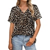 image:imageWIHOLL Womens Summer Tops Short Sleeve Basic Casual V Neck T Shirts Trendy Fashion 2026Z Leopard Print