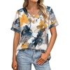 image:imageWIHOLL Womens Summer Tops Short Sleeve Basic Casual V Neck T Shirts Trendy Fashion 2026Z Multi Teal