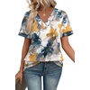 image:imageWIHOLL Womens Summer Tops Short Sleeve Basic Casual V Neck T Shirts Trendy Fashion 2026Z Multi Teal