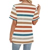image:imageWIHOLL Womens Summer Tops Short Sleeve Basic Casual V Neck T Shirts Trendy Fashion 2026Z Striped