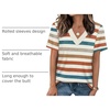 image:imageWIHOLL Womens Summer Tops Short Sleeve Basic Casual V Neck T Shirts Trendy Fashion 2026Z Striped