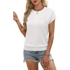 image:imageWIHOLL Womens Summer Tops Short Sleeve Sweater Work Office Business Casual Outfits Fashion Clothing02  White