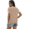 image:imageWIHOLL Womens Summer Tops Short Sleeve Sweater Work Office Business Casual Outfits Fashion Clothing03  Light Coffee
