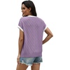image:imageWIHOLL Womens Summer Tops Short Sleeve Sweater Work Office Business Casual Outfits Fashion Clothing04  Purple