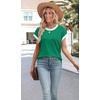 image:imageWIHOLL Womens Summer Tops Short Sleeve Sweater Work Office Business Casual Outfits Fashion Clothing05  Green