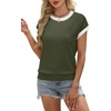 image:imageWIHOLL Womens Summer Tops Short Sleeve Sweater Work Office Business Casual Outfits Fashion Clothing08  Grey Green