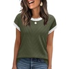 image:imageWIHOLL Womens Summer Tops Short Sleeve Sweater Work Office Business Casual Outfits Fashion Clothing08  Grey Green