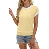 image:imageWIHOLL Womens Summer Tops Short Sleeve Sweater Work Office Business Casual Outfits Fashion Clothing09  Yellow