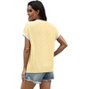 image:imageWIHOLL Womens Summer Tops Short Sleeve Sweater Work Office Business Casual Outfits Fashion Clothing09  Yellow