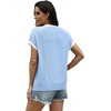 image:imageWIHOLL Womens Summer Tops Short Sleeve Sweater Work Office Business Casual Outfits Fashion Clothing10  Light Blue