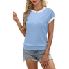 image:imageWIHOLL Womens Summer Tops Short Sleeve Sweater Work Office Business Casual Outfits Fashion Clothing10  Light Blue