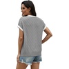 image:imageWIHOLL Womens Summer Tops Short Sleeve Sweater Work Office Business Casual Outfits Fashion Clothing11  Grey