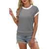image:imageWIHOLL Womens Summer Tops Short Sleeve Sweater Work Office Business Casual Outfits Fashion Clothing11  Grey