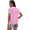image:imageWIHOLL Womens Summer Tops Short Sleeve Sweater Work Office Business Casual Outfits Fashion Clothing12  Hot Pink