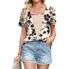 image:imageWIHOLL Womens Summer Tops Trendy 2 in 1 Blouses Short Sleeve Shirts Casual T Shirts Beach Vacation ClothesBeige Floral