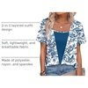 image:imageWIHOLL Womens Summer Tops Trendy 2 in 1 Blouses Short Sleeve Shirts Casual T Shirts Beach Vacation ClothesBlue Ethnic Floral